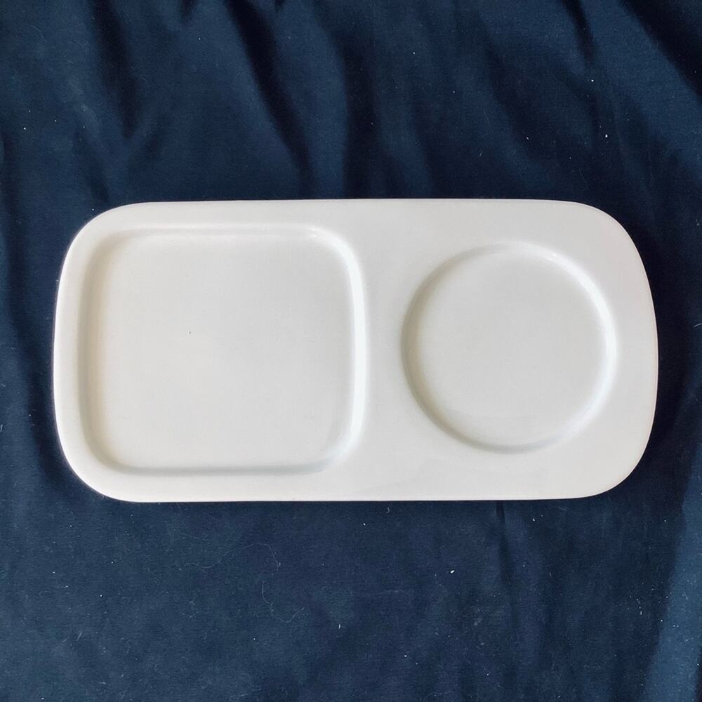 CHEFS White Porcelain Soup and Sandwich Plate Platter Serving Dish